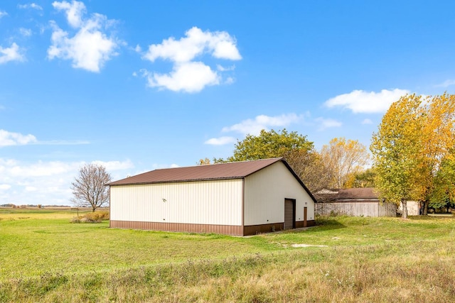 view of home's exterior with a lawn