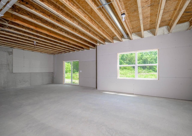 basement with a wealth of natural light