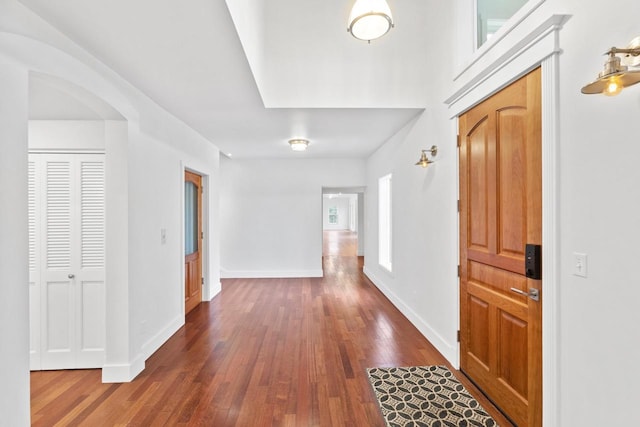 entryway featuring dark hardwood / wood-style flooring