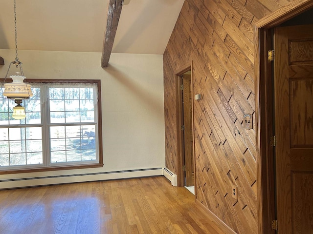 3367 County Road Y, Custer, WI 54423 - bonus room with baseboard heating, wood finished floors, and wood walls