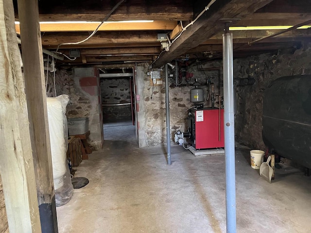 3367 County Road Y, Custer, WI 54423 - unfinished basement featuring heating fuel and a heating unit