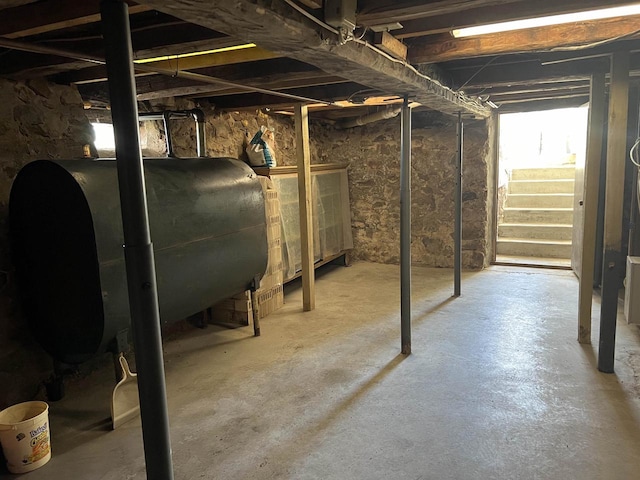 3367 County Road Y, Custer, WI 54423 - basement featuring heating fuel and stairs