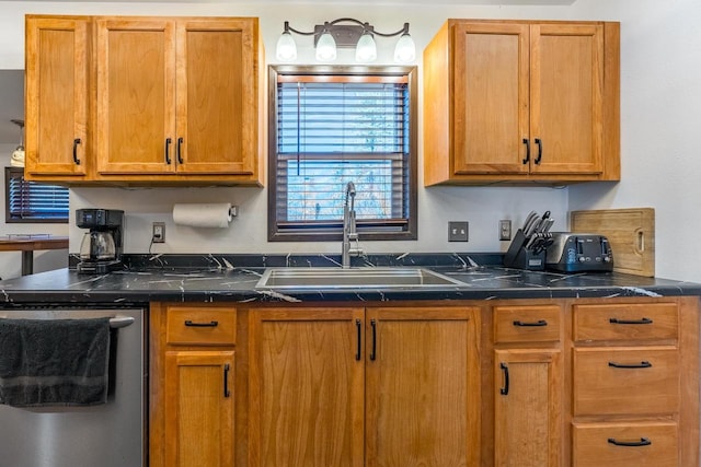 kitchen featuring stainless steel dishwasher and sink