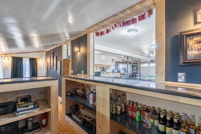 interior space featuring lofted ceiling