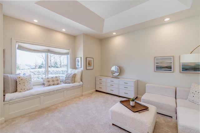 9809 Trappers Trl, Middleton, WI 53562 - interior space featuring light carpet and a raised ceiling