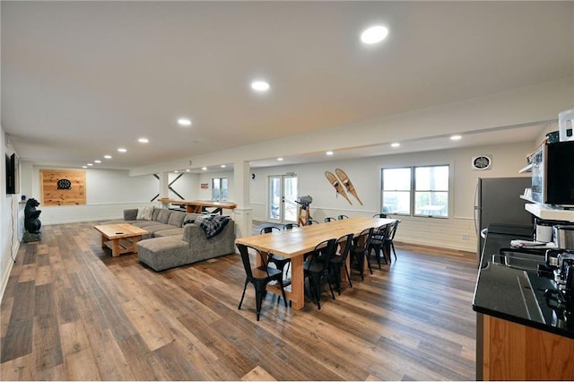 dining room featuring dark hardwood / wood-style floors