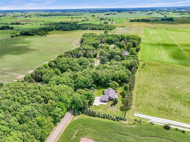 aerial view featuring a rural view