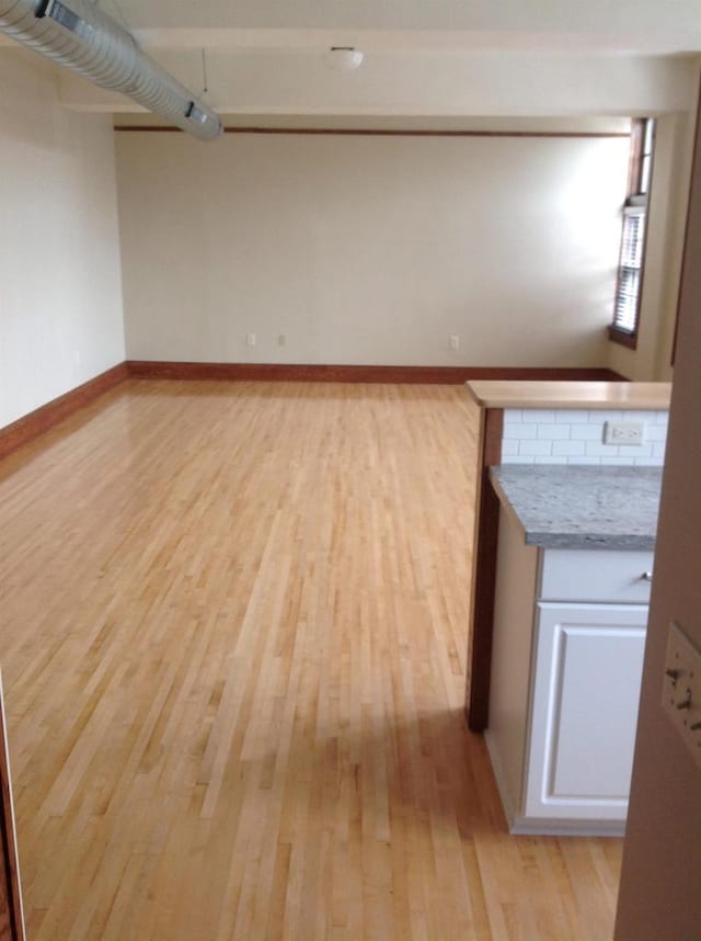 interior space with light hardwood / wood-style floors