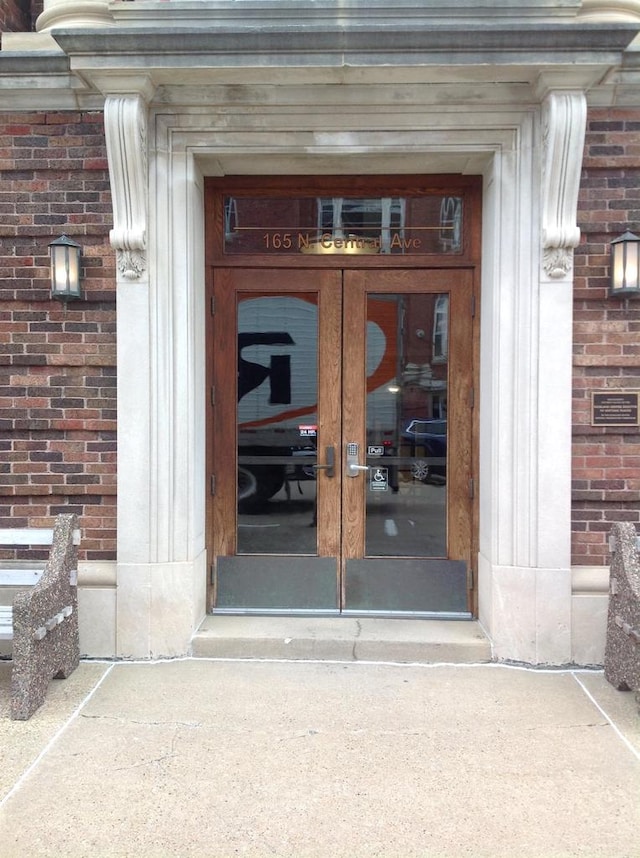 doorway to property with french doors