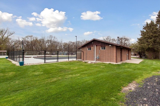 exterior space featuring tennis court