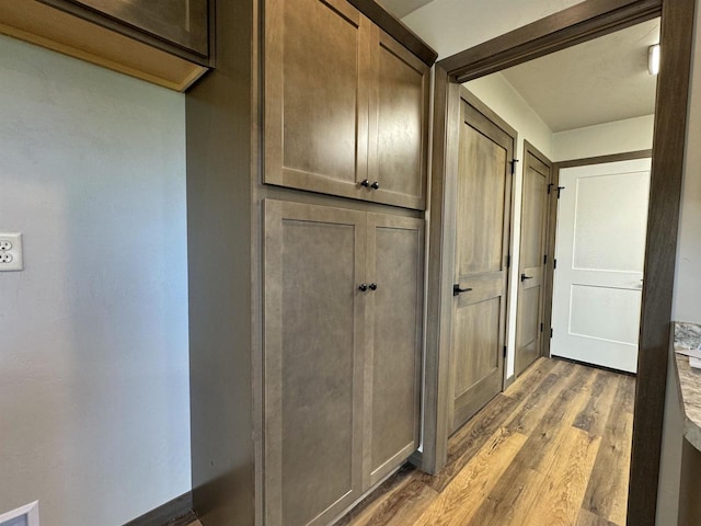 hall featuring light hardwood / wood-style flooring