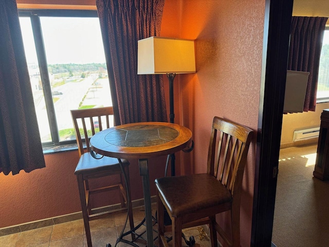 view of tiled dining room