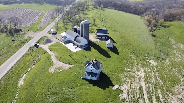 drone / aerial view with a rural view