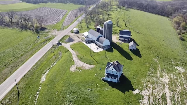 aerial view with a rural view