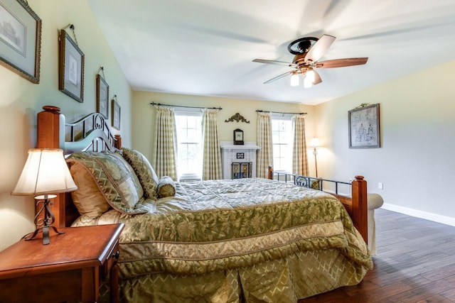 3310 Saracen Way, Verona, WI 53593 - bedroom featuring wood finished floors and a ceiling fan