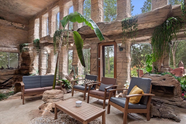 view of patio / terrace with an outdoor living space