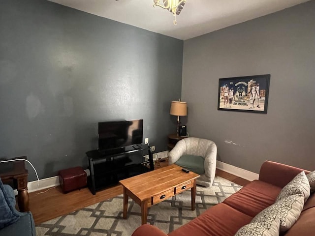 living room featuring hardwood / wood-style floors