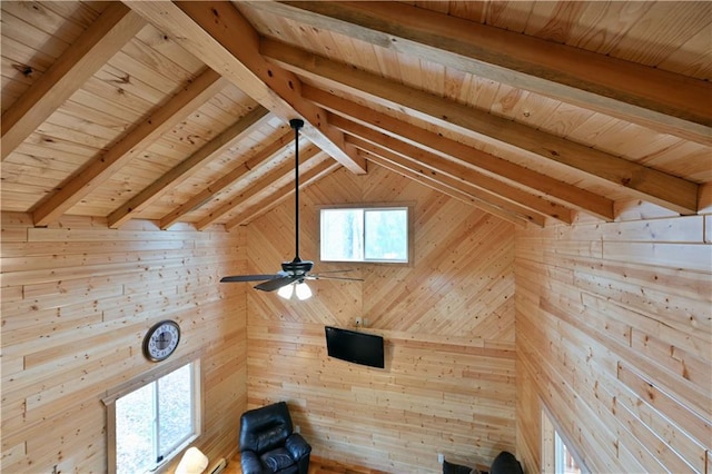 interior details featuring beamed ceiling and wooden ceiling