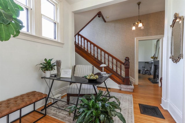 entrance foyer featuring wood-type flooring