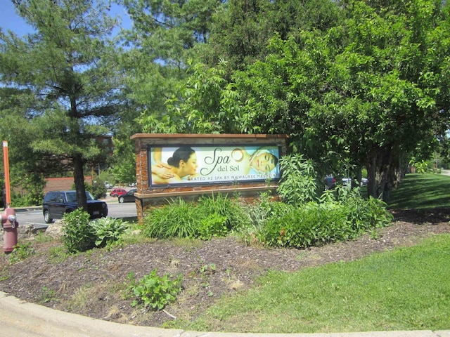 view of community sign