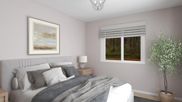 bedroom featuring wood-type flooring