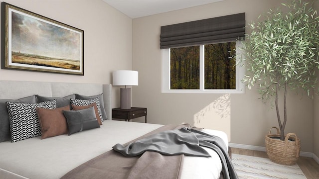 bedroom featuring light hardwood / wood-style flooring