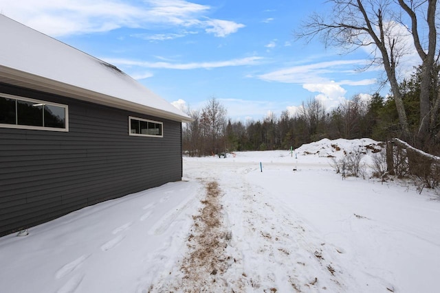 view of snowy yard