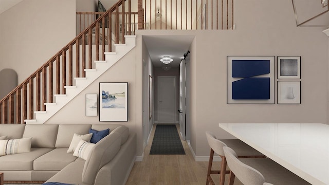 living room featuring hardwood / wood-style floors