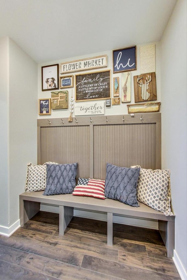 mudroom featuring hardwood / wood-style flooring