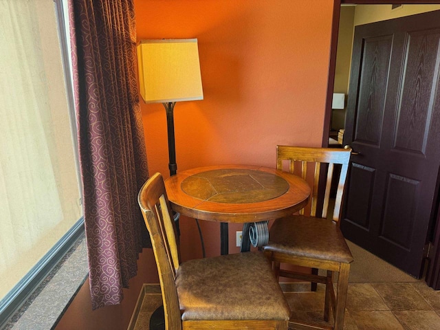 view of tiled dining room