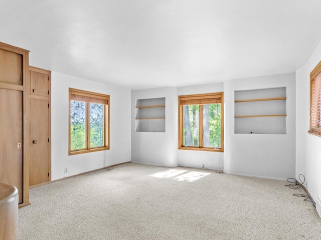 unfurnished bedroom with light colored carpet