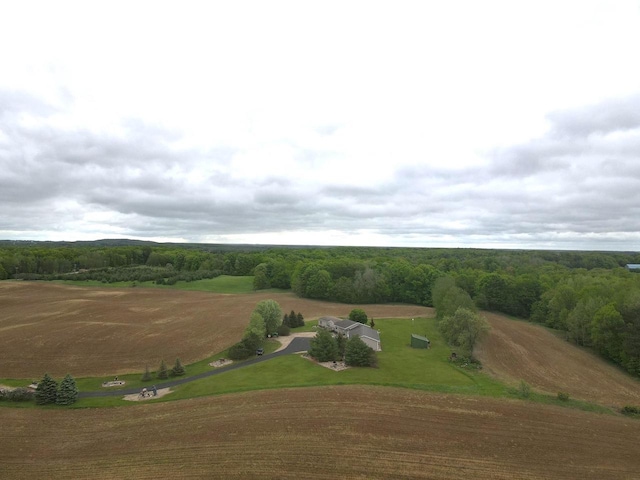 bird's eye view with a rural view