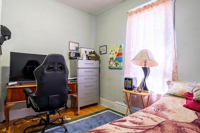 bedroom featuring light hardwood / wood-style floors