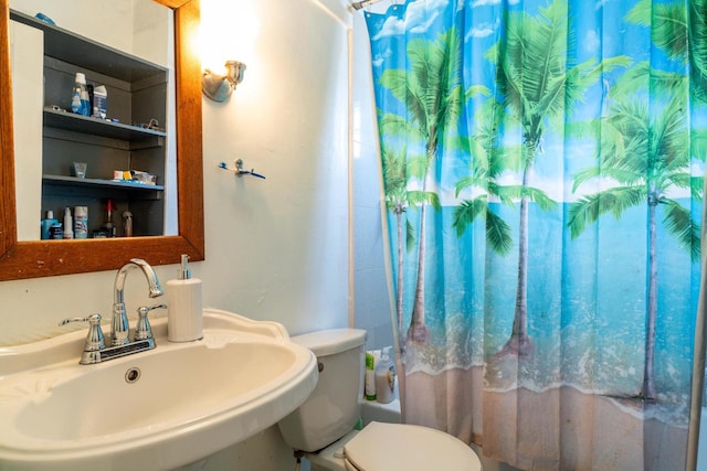 bathroom with sink and toilet