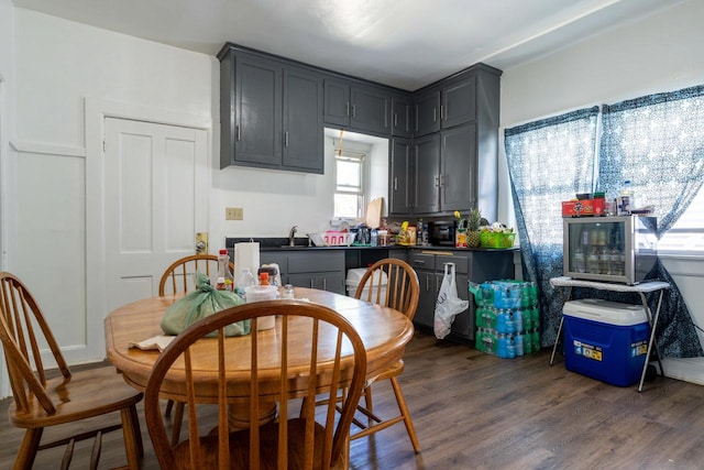 kitchen featuring dark wood-type flooring