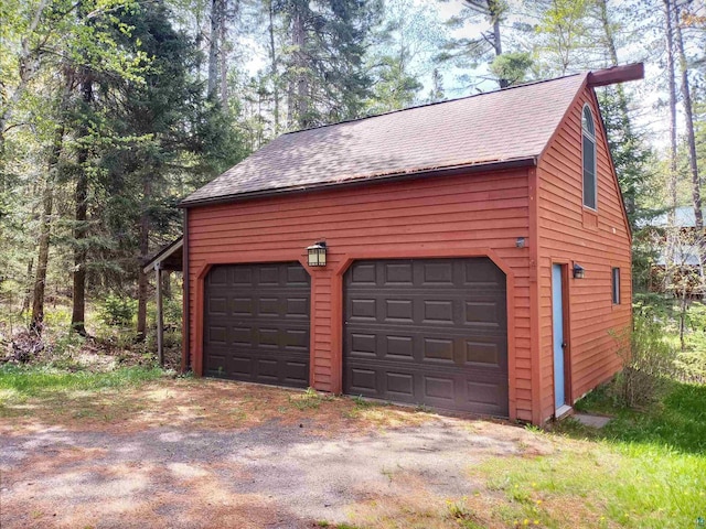 view of garage