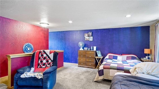 14549 Plummer Rd, Weyerhaeuser, WI 54895 - bedroom with carpet floors and a textured ceiling