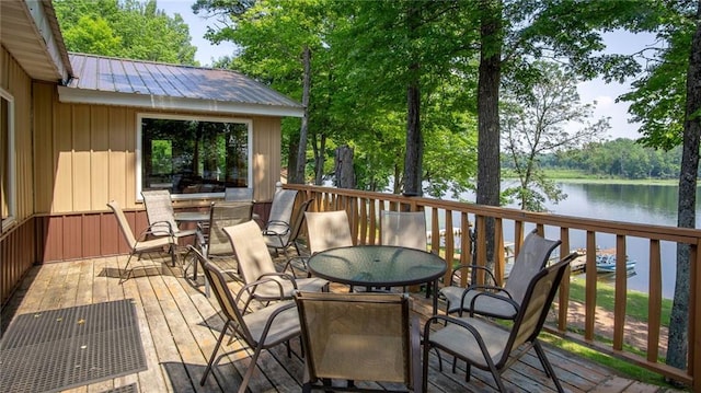 14549 Plummer Rd, Weyerhaeuser, WI 54895 - wooden deck with a water view