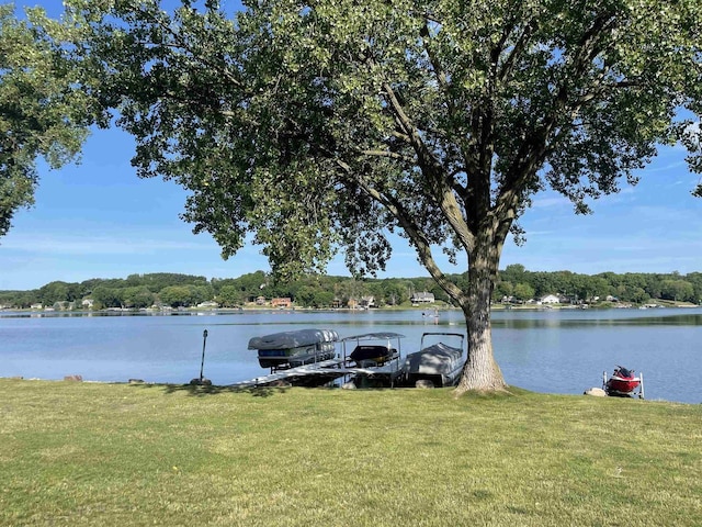 property view of water featuring a dock