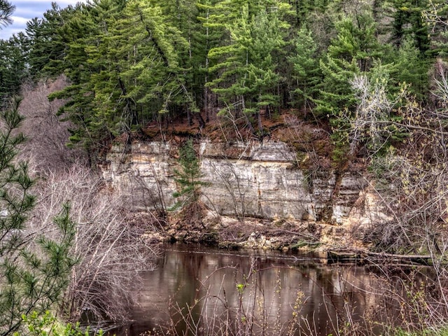 view of landscape with a water view