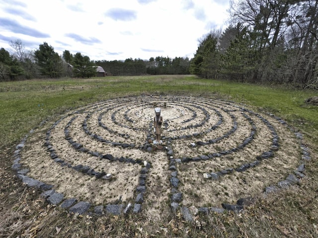 view of yard with a rural view