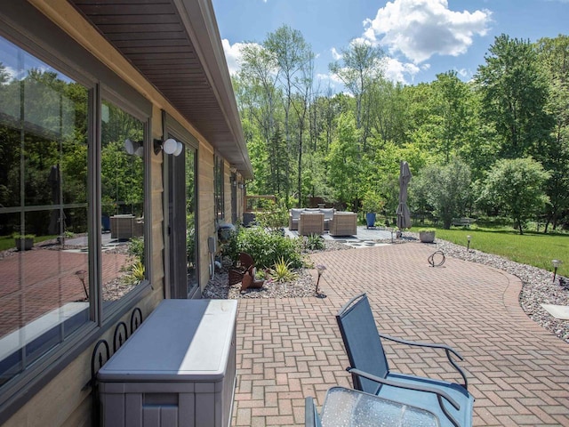 view of patio featuring outdoor lounge area