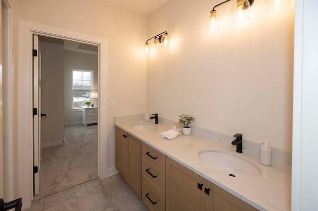 bathroom featuring tile patterned floors and vanity