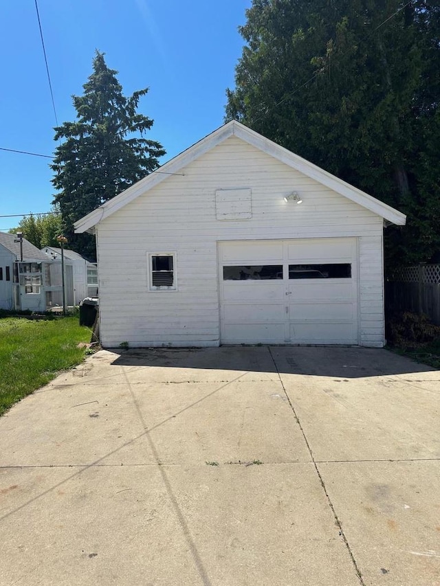 view of garage