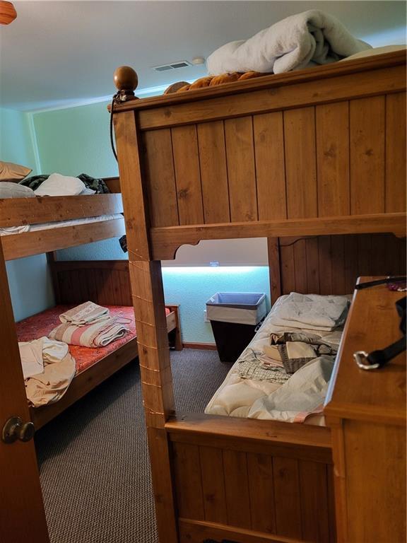 bedroom with carpet floors