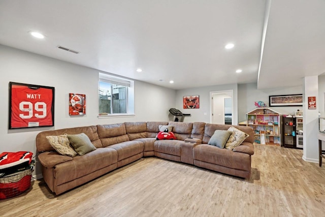 living room featuring hardwood / wood-style flooring