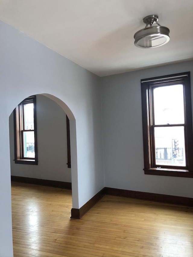 empty room featuring light hardwood / wood-style floors