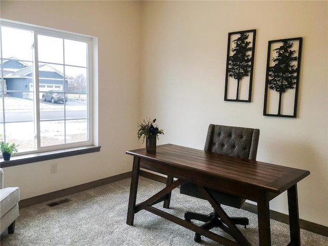 view of carpeted office