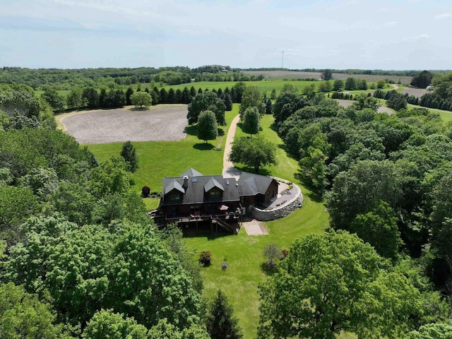 bird's eye view with a rural view