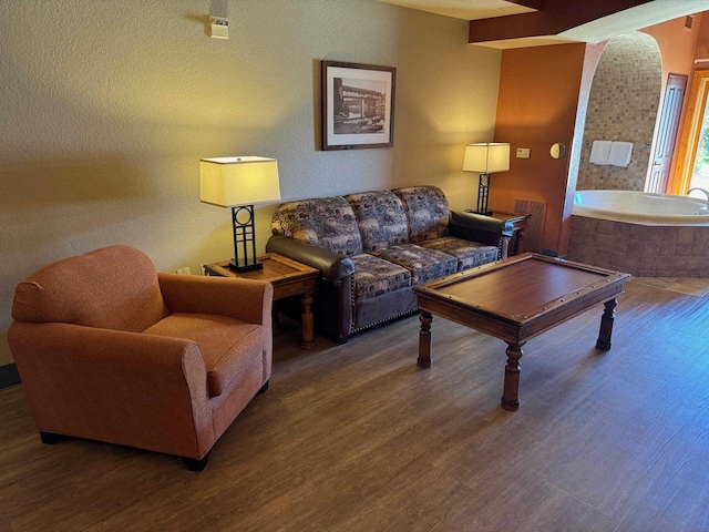 living room featuring wood-type flooring